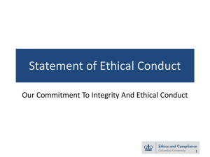 Statement of Ethical Conduct Overview