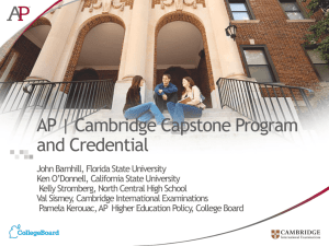 AP Cambridge Capstone Implementation
