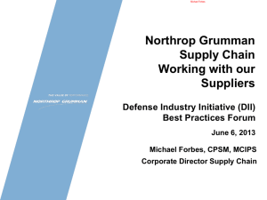 Northrop Grumman Supply Chain Working with our
