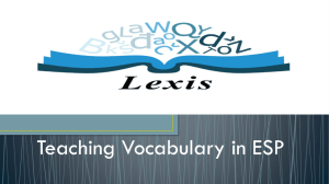 Teaching Vocabulary in ESP