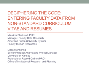 Deciphering the Code: Entering Faculty Data