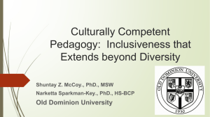 Culturally Competent Pedagogy: Inclusiveness that Extends beyond