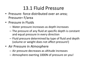 13.1 Fluid Pressure - Ms. Hill's Website