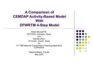 cemdap - 15th TRB National Transportation Planning Applications