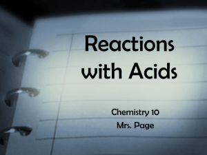 PPT Reactions with Acids