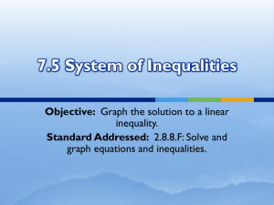7.5 System of Inequalities
