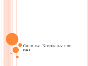 Chemical Nomenclature Unit 4