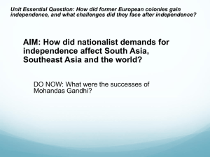 Unit Essential Question: How did former European colonies gain