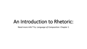 An Introduction to Rhetoric: Using the Available Means