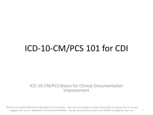 ICD-10-CM/PCS 101 for CDI - Ahima