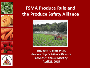 FSMA Produce Rule and the Produce Safety Alliance