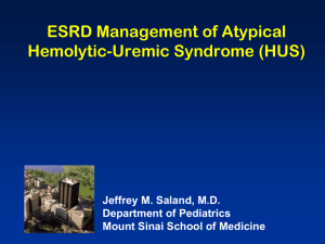 Transplant - Atypical Hemolytic Uremic Syndrome