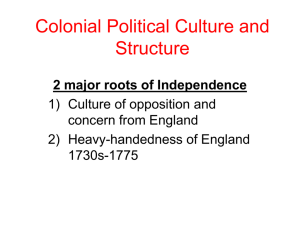 Colonial Political Culture and Revolution!