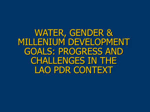 Water, Gender & Millenium Development Goals