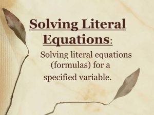 LiteralEquations