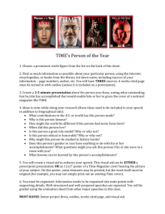 TIME's Person of the Year 1. Choose a prominent world figure from