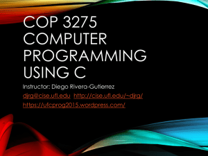 COP 3725 Computer Programming Using C