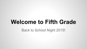Welcome to Fifth Grade - Salem Lutheran School