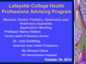 Lafayette's Health Professions Advising Program