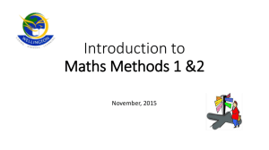 Introduction to Maths Methods 1 &2