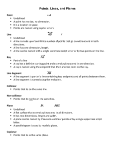 Points, Lines and Planes - vocabulary sheet - doc