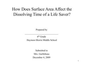 How Does Surface Area Affect the Dissolving Time of a Life Saver?