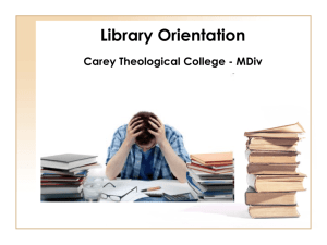 Carey (MDiv) Research Review
