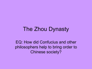 EQ: How did Confucius and other philosophers help to bring order to