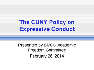 The CUNY Policy on Expressive Conduct