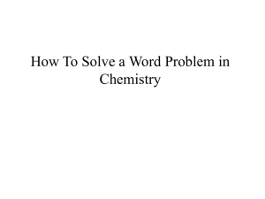 How to Solve a Chemistry Word Problem