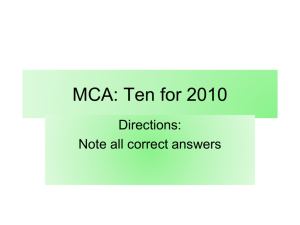 MCA: Ten for 2010 - Baylor University