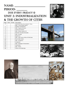 Unit 2: Industrialization & the growth of cities