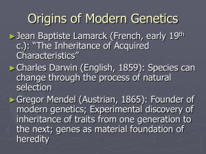Origins of Modern Genetics