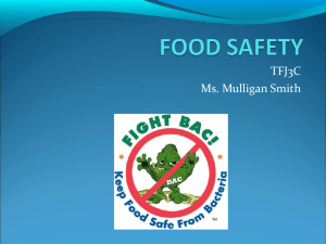 FOOD SAFETY - Mrs. Mulligan Smith