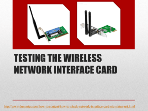TESTING THE WIRELESS NETWORK INTERFACE CARD