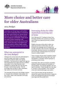 More choice and better care - Department of Social Services