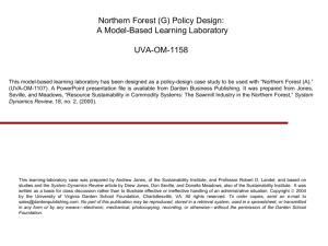 Northern Forest (G) Policy Design: A Model-Based