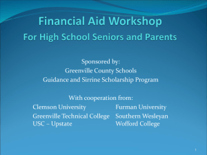 Financial Aid Workshop for High School Seniors and Parents