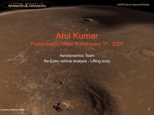 Aero - Kumar - Entry Vehicle Analysis: Lifting Body
