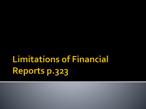 Limitations of Financial Reports p.323