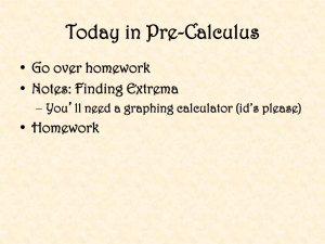 Today in Pre-Calculus Go over homework Notes: Finding Extrema