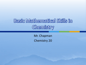 Basic Mathematical Skills in Chemistry