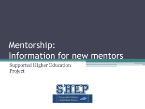 Information for mentors - Supported Higher Education in Kentucky