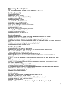 1984 by George Orwell: Study Guide (NB: Some questions refer to