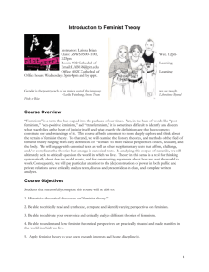 GSWS 0500 Introduction to Feminist Theory