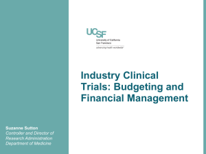 Industry Clinical Trials: Budgeting and Financial