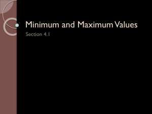Minimum and Maximum Values