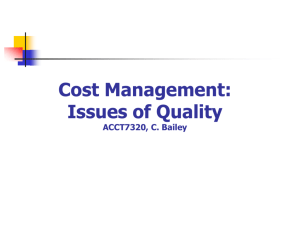 Cost Management: Quality