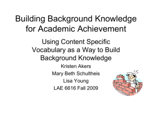 Building Background Knowledge for Academic