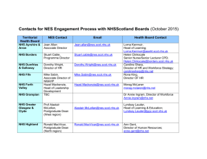 Contact list for engagement with NHS Boards
